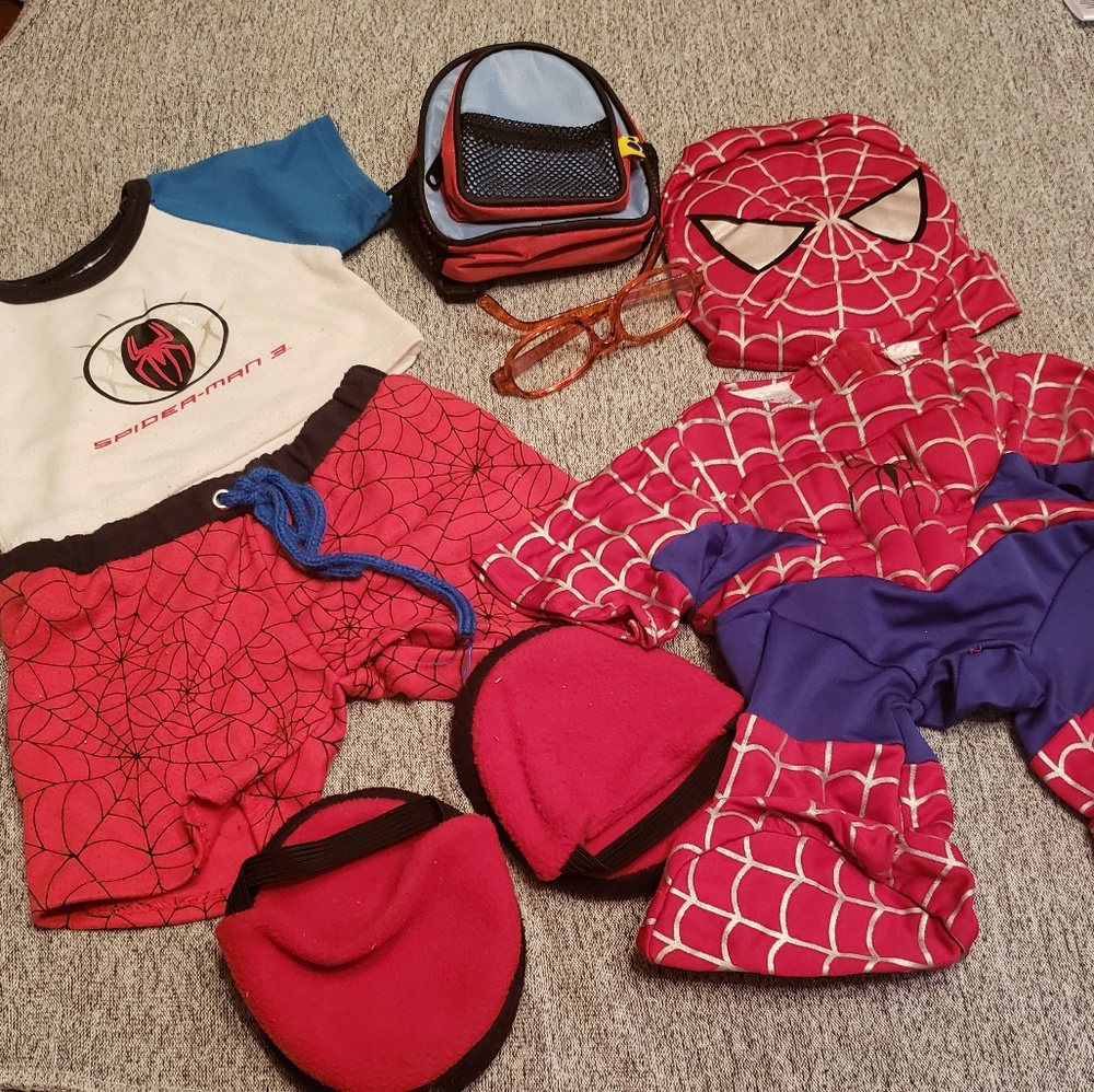 Build A Bear spider man costume and pjs